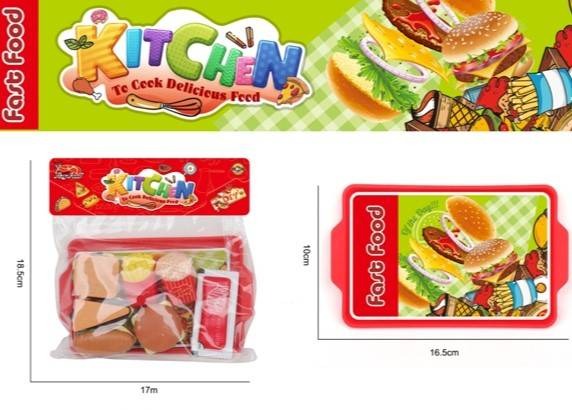 Glam & Grace Burger Fast Food Play Food Toys For Kids – Pretend Play Kitchen Set