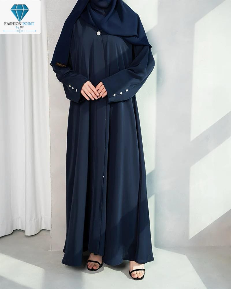 Blue Berry Abaya Front open With Stoller