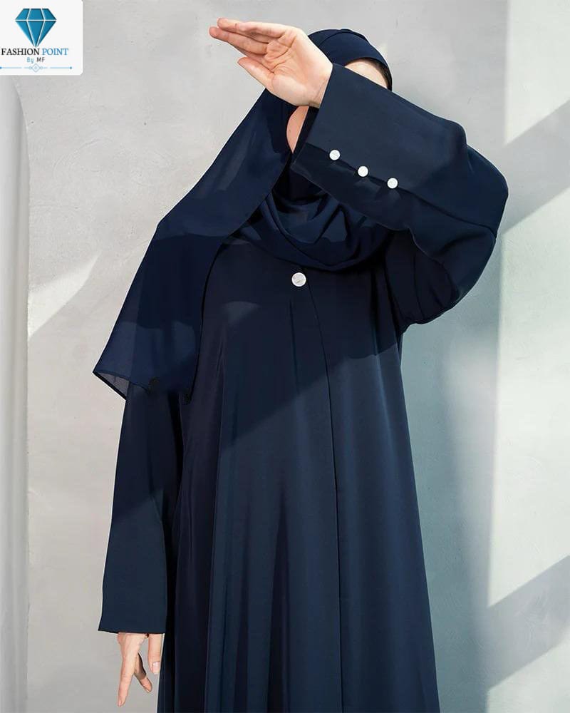 Blue Berry Abaya Front open With Stoller