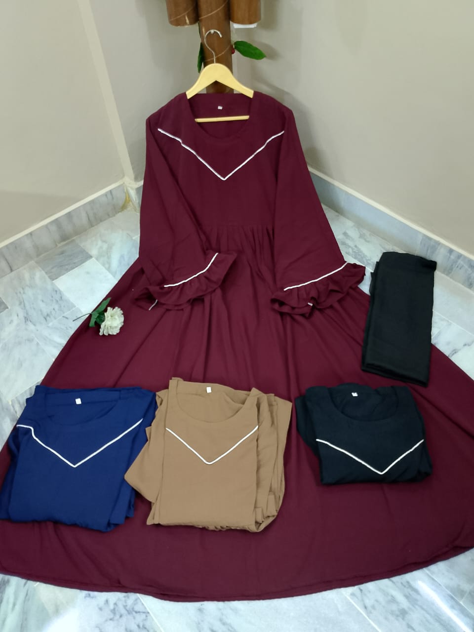 Frill abaya With Stoller