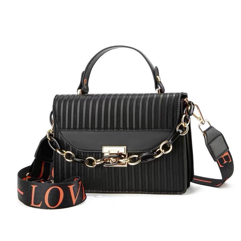 Glam & Grace Nylon Plain Hand Bag – Black, White, Pink