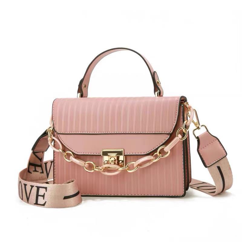 Glam & Grace Nylon Plain Hand Bag – Black, White, Pink