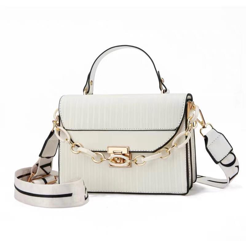 Glam & Grace Nylon Plain Hand Bag – Black, White, Pink