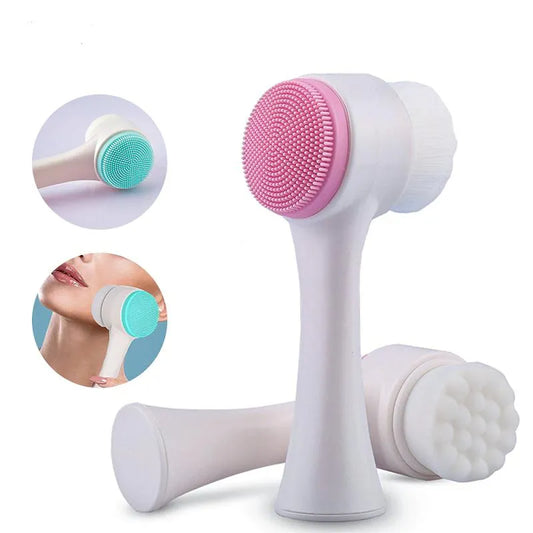 Glam & Grace Glowing Skin Facial Cleansing Brush – ABS Plastic, Multicolor