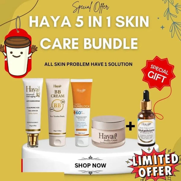 Glam & Grace 5-in-1 Skincare System | BB Cream, Serum, Night Cream, Sunblock