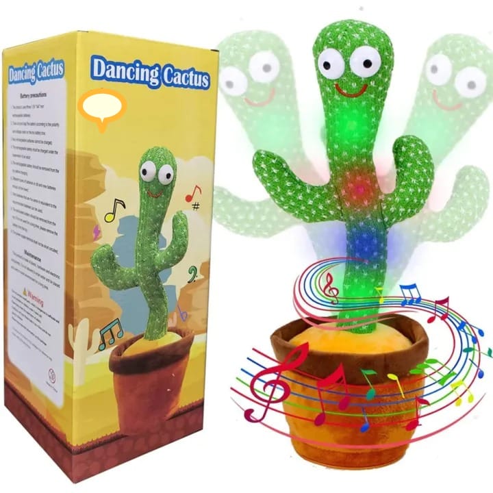 Glam & Grace Rechargeable Dancing Cactus Toy | Interactive Singing Plush for Kids