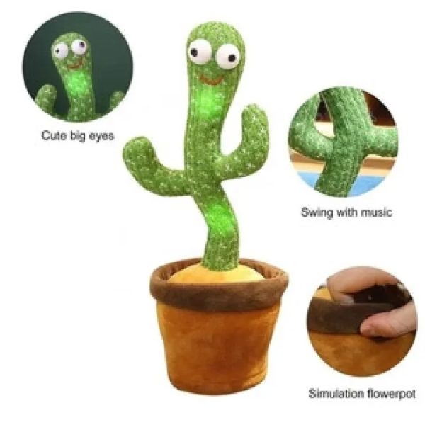 Glam & Grace Rechargeable Dancing Cactus Toy | Interactive Singing Plush for Kids