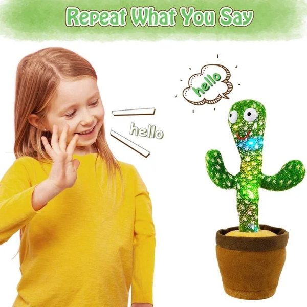 Glam & Grace Rechargeable Dancing Cactus Toy | Interactive Singing Plush for Kids