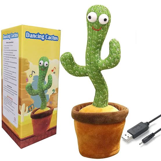 Glam & Grace Rechargeable Dancing Cactus Toy | Interactive Singing Plush for Kids