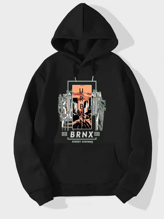 1 Pc Men's Fleece Printed Hoodie