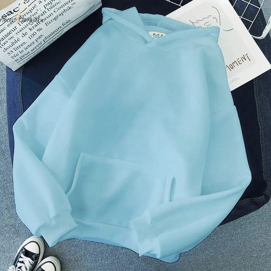 Premium Hooded Fleece Hoodie for Men - Plain Blue Comfort - Glam & Grace