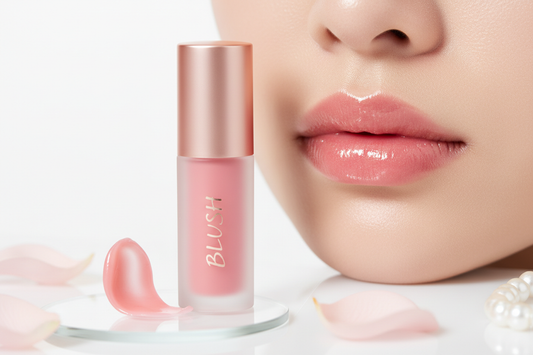 Pure pink lip balm with lips