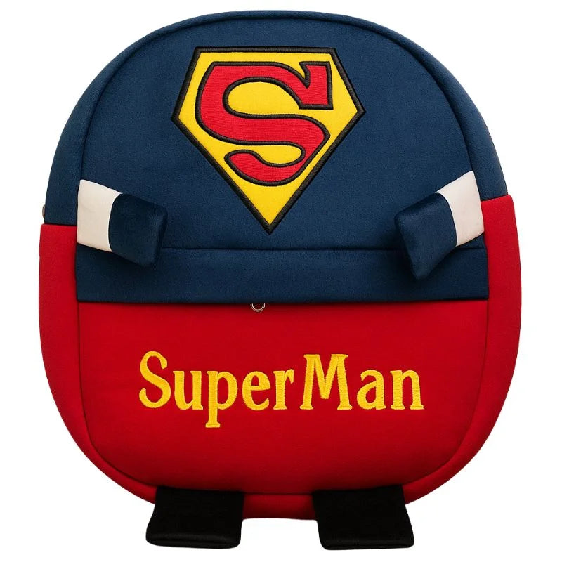 Glam & Grace Plush Superman Backpack | Kids School Bag Toy Storage