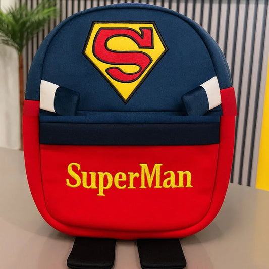 Glam & Grace Plush Superman Backpack | Kids School Bag Toy Storage