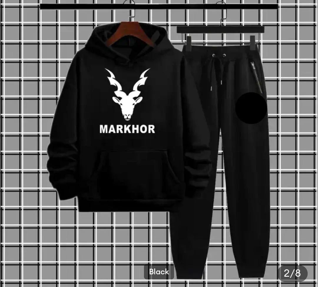Glam & Grace Markhor Fleece Track Suit – Printed Pattern