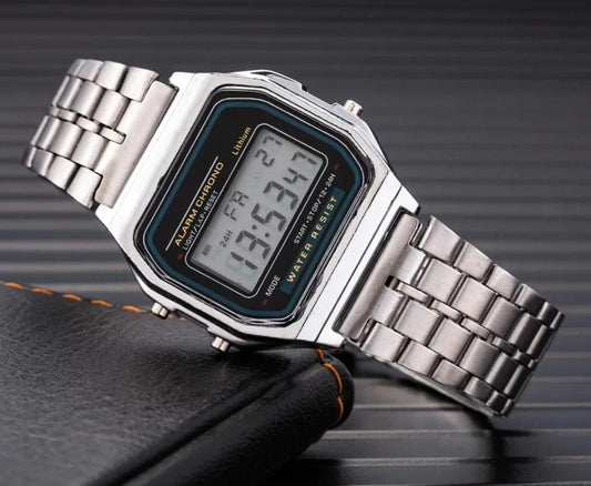 Glam & Grace Men's Stainless Steel Wrist Watch – Square Case
